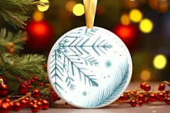 Snowflake Winter Scene Ornament Sublimation PNG Product Image 3