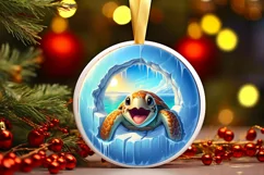 Digital Painting Round with Turtle Smiling Out of Melting Product Image 1