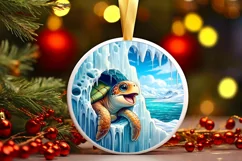 Digital Painting Round with Turtle Smiling Out of Melting Product Image 1