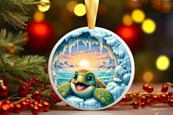 Digital Painting Round with Turtle Smiling Out of Melting Product Image 2