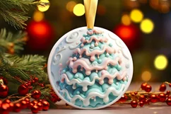 3D -like Christmas Tree with Melting Edges PNG File Product Image 3