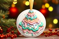 3D -like Christmas Tree with Melting Edges PNG File Product Image 1