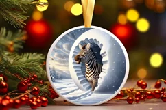 Snow Made Wall Zebra Landscape Sublimation PNG Product Image 2