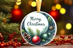 Holiday Glow Watercolor Round Christmas Image PNG Product Image 3