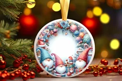Pastel Gnomes Christmas Ornament Sublimation PNG Product Image 3