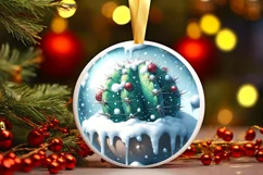Melting Winter Scene Cactus Sublimation PNG Product Image 3