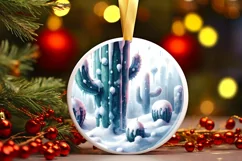 Melting Winter Scene Cactus Sublimation PNG Product Image 3