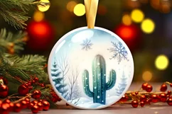 Melting Winter Scene Cactus Sublimation PNG Product Image 3