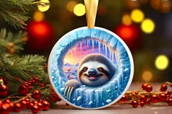 Digital Painting Round with Sloth Smiling Out of Melting Ice Product Image 1