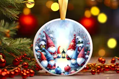 Round Christmass Ornament Sublimation|Clipart Product Image 1