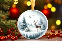 Melting Winter Scene with Reindeer Sublimation PNG Product Image 3