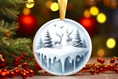 Melting Winter Scene with Reindeer Sublimation PNG Product Image 3