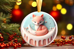Round Christmass Ornament Sublimation|Clipart Product Image 1