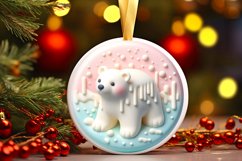Polar Bear Christmas Ornament Sublimation PNG Product Image 1