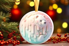 Polar Bear Christmas Ornament Sublimation PNG Product Image 3