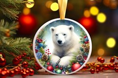 Polar Bear Round Ornament Sublimation PNG Product Image 3