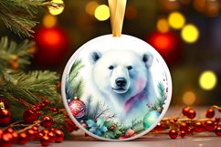 Polar Bear Round Ornament Sublimation PNG Product Image 3