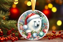Polar Bear Round Ornament Sublimation PNG Product Image 2
