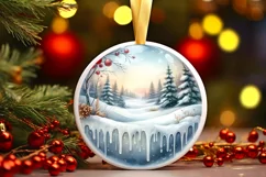 Melting Winter Scene with Forest Sublimation PNG Product Image 1