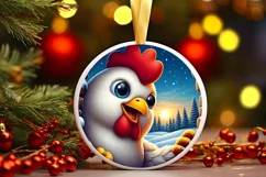 Snow Made Wall Chicken Landscape Sublimation PNG Product Image 2
