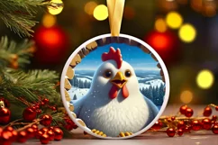 Snow Made Wall Chicken Landscape Sublimation PNG Product Image 1