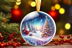 Melting Winter Scene with Santa Sublimation PNG Product Image 1