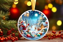 Melting Winter Scene with Santa Sublimation PNG Product Image 1
