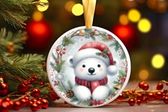 Polar Bear Round Ornament Sublimation PNG Product Image 2