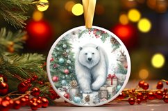 Polar Bear Round Ornament Sublimation PNG Product Image 3