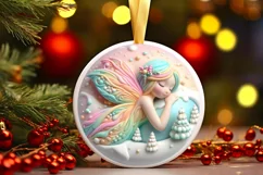 Christmas Fairy Ornament Sublimation PNG Product Image 1