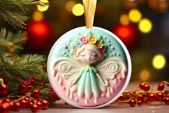 Christmas Fairy Ornament Sublimation PNG Product Image 3