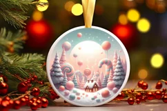 Molten Candy Round Ornament Sublimation PNG Product Image 1