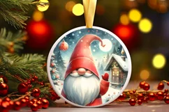 Christmas Gnome Christmas Ornament Sublimation PNG Product Image 3