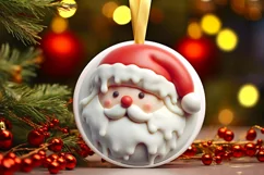Santa Christmas Ornament Sublimation PNG Product Image 1