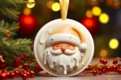 Santa Christmas Ornament Sublimation PNG Product Image 1
