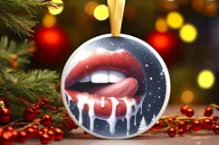 Melting Winter Scene Sexy Lips Sublimation PNG Product Image 3