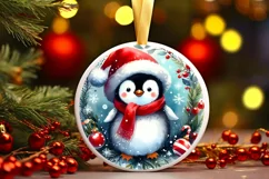 Very Colorful Penguin Ornament Sublimation PNG Product Image 3