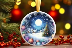 Christmas Watercolor Snowflake Sublimation PNG Product Image 1