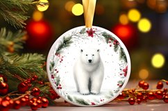 Polar Bear Christmas Ornament Sublimation PNG Product Image 3