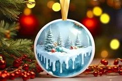Winter Dog Ornament Sublimation PNG Product Image 1