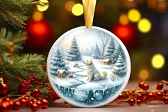 Winter Dog Ornament Sublimation PNG Product Image 2