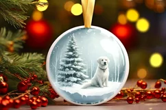 Winter Dog Ornament Sublimation PNG Product Image 1