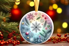 Very Colorful Snowflake Ornament Sublimation PNG Product Image 1