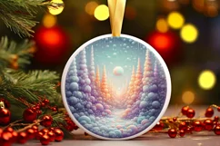 Detailed Digital Painting Winter Candy Round Sticker Product Image 3