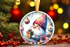 Colorful Gnome Ornament Sublimation PNG Product Image 2