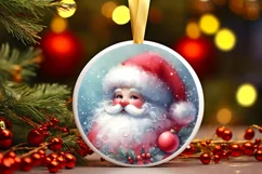Colorful Santa Ornament Sublimation PNG Product Image 3