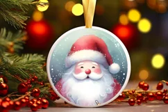Colorful Santa Ornament Sublimation PNG Product Image 3