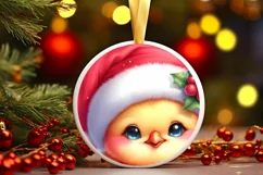 Round Christmas Ornament Sublimation|Clipart Product Image 3