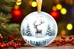 Winter Scene with Reindeer Sublimation PNG Product Image 2