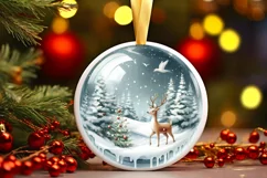 Winter Scene with Reindeer Sublimation PNG Product Image 2